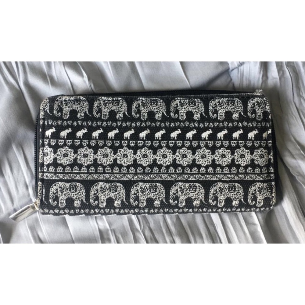 Black and White Elephant Wallet